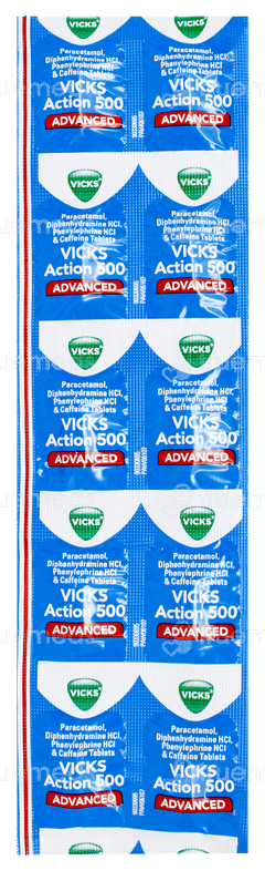 Vicks Action 500 Advanced Tablet 10