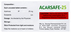 Acarsafe 25 Tablet 10 Acarsafe 25 Tablet 10