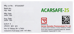 Acarsafe 25 Tablet 10 Acarsafe 25 Tablet 10