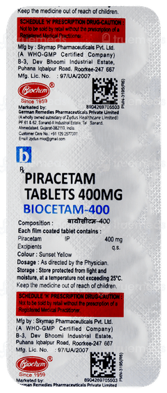 Biocetam 400 Tablet 10 Biocetam 400 Tablet 10