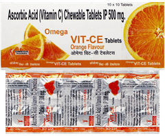 Omega Vit Ce Orange Flavour Chewable Tablet 10 Omega Vit Ce Orange Flavour Chewable Tablet 10