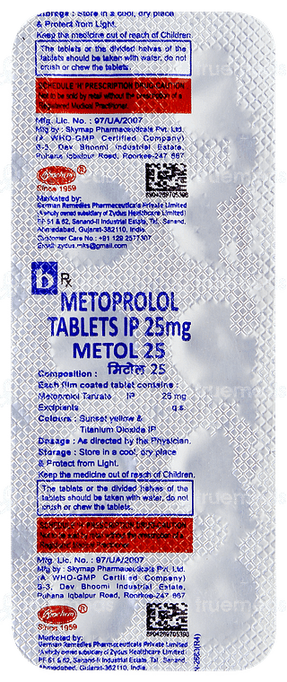 Metol 25 Tablet 10