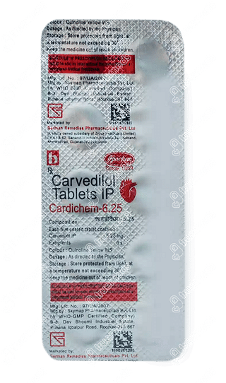 Cardichem 6.25 MG Tablet 10