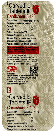 Cardichem 3.125 Tablet 10 Cardichem 3.125 Tablet 10