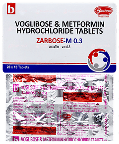 Zarbose M 0.3 Tablet 10