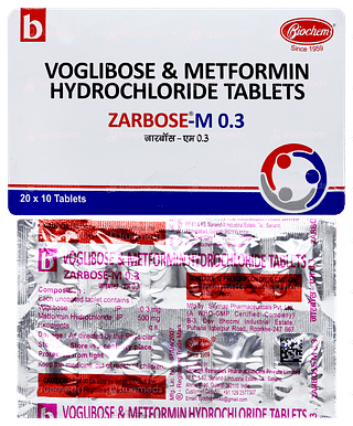 Zarbose M 0.3 Tablet 10