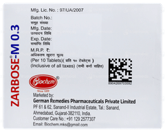 Zarbose M 0.3 Tablet 10 Zarbose M 0.3 Tablet 10