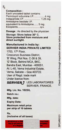 Triplixam 4mg/1.25mg/5mg Tablet 10