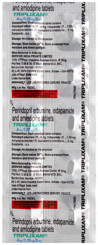 Triplixam 4mg/1.25mg/5mg Tablet 10