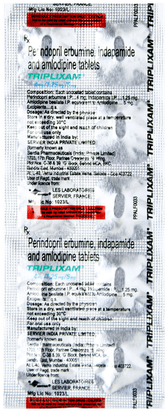 Triplixam 4mg/1.25mg/5mg Tablet 10 Triplixam 4mg/1.25mg/5mg Tablet 10