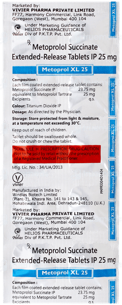 Metoprol Xl 25 Tablet 10 Metoprol Xl 25 Tablet 10
