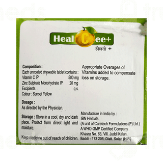 Healcee + Orange Flavour Chewable Tablet 15