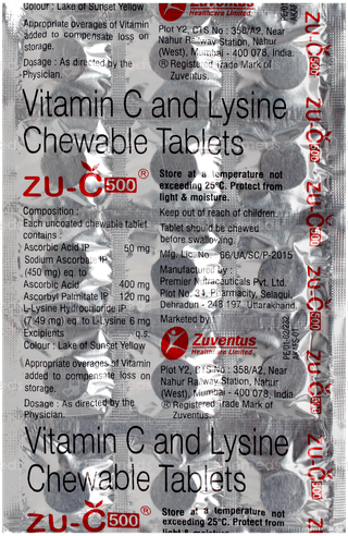 Zu C 500 Chewable Tablet 15