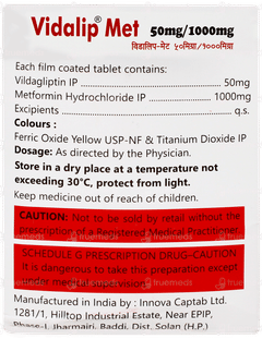 Vidalip Met 50mg/1000mg Tablet 15