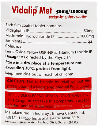 Vidalip Met 50mg/1000mg Tablet 15