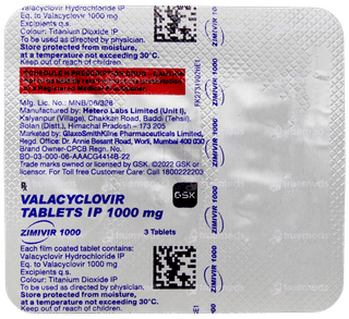 Zimivir 1000 Tablet 3