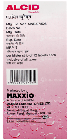 Alcid Mint Flavour Chewable Tablet 12