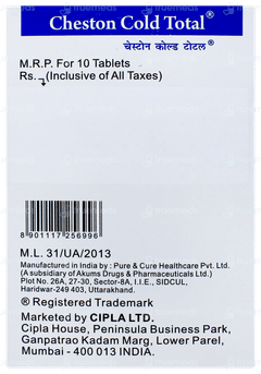 Cheston Cold Total Tablet 10 Cheston Cold Total Tablet 10