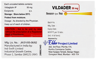 Vildader 50mg Tablet 15