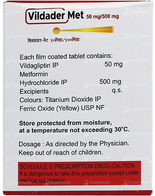 Vildader Met 50mg/500mg Tablet 15