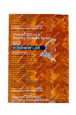 Vitchew Cz Chew Tablet 15 Uses Side Effects Dosage Price Truemeds