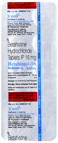 Betahistol 16 Tablet 10 Betahistol 16 Tablet 10