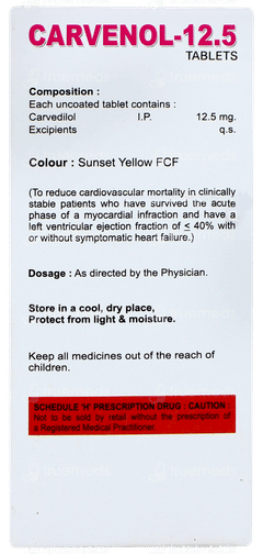 Carvenol 12.5 Tablet 10 Carvenol 12.5 Tablet 10