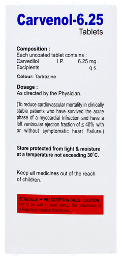 Carvenol 6.25 Tablet 10 Carvenol 6.25 Tablet 10