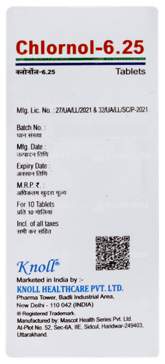 Chlornol 6.25 Tablet 10 Chlornol 6.25 Tablet 10
