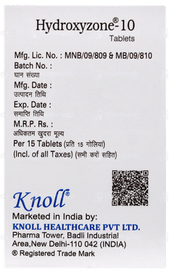 Hydroxyzone 10 Tablet 15 Hydroxyzone 10 Tablet 15