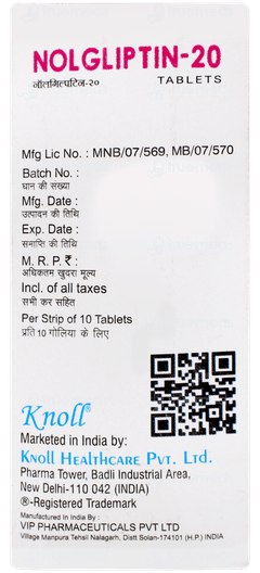 Nolgliptin 20 Tablet 10 Nolgliptin 20 Tablet 10