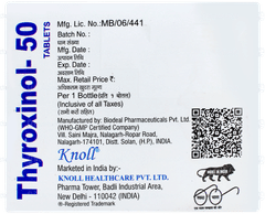 Thyroxinol 50 Tablet 120 Thyroxinol 50 Tablet 120