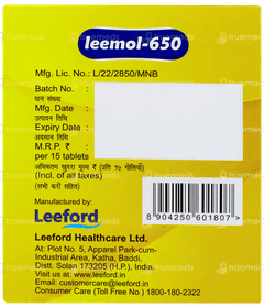 Leemol 650 Tablet 15 Leemol 650 Tablet 15