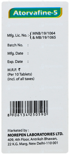 Atorvafine 5 Tablet 10 Atorvafine 5 Tablet 10