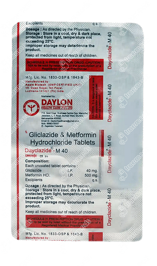 Dayclazide M 40 MG Tablet 10