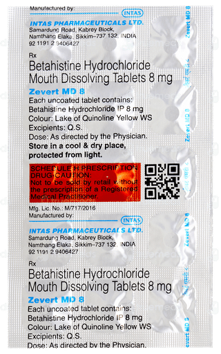 Zevert Md 8 Tablet 15