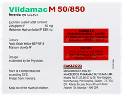 Vildamac M 50/850 Tablet 15 Vildamac M 50/850 Tablet 15