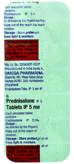 Prednisolone 5mg (omega) Tablet 10