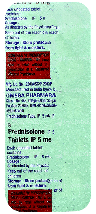 Prednisolone 5mg (omega) Tablet 10