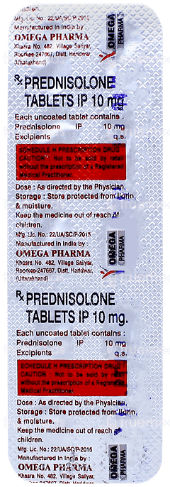 Prednisolone 10mg (omega) Tablet 10 Prednisolone 10mg (omega) Tablet 10