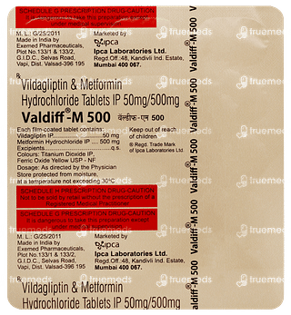 Valdiff M 500 MG Tablet 15