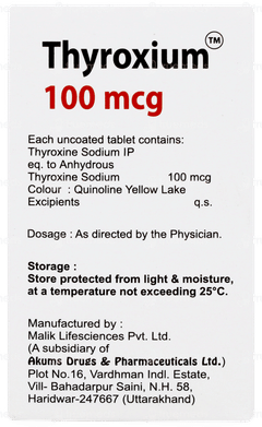 Thyroxium 100mcg Tablet 120