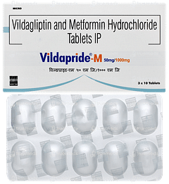 Vildapride M 50mg/1000mg Tablet 10