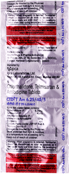 Ctd T Am 6.25/40/5 Tablet 10