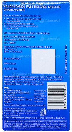 Crocin Advance Tablet 20 Crocin Advance Tablet 20