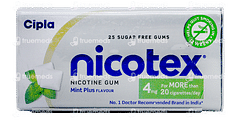 Nicotex Mint Plus 4 MG Sugar Free Chewing Gum 25