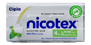 Nicotex Mint Plus 4 MG Sugar Free Chewing Gum 25