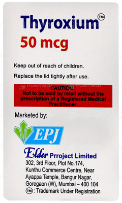 Thyroxium 50mcg Tablet 120
