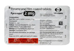 Fycompa 2 MG Tablet 14 - Uses, Side Effects, Dosage, Price | Truemeds