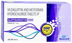 Gliptagreat M 1000 Tablet 10 Gliptagreat M 1000 Tablet 10